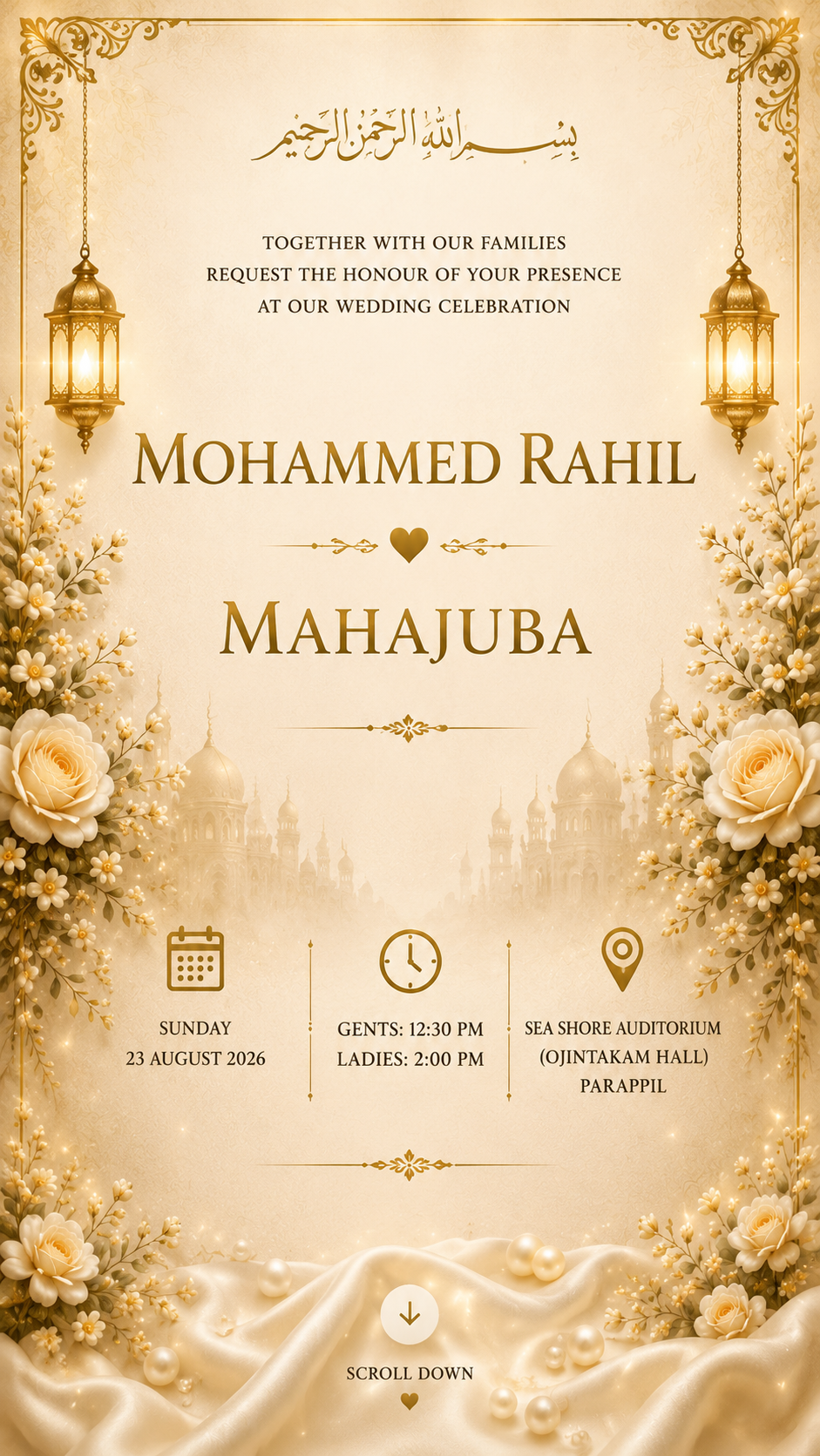 Mohammed Rahil & Mahajuba wedding invitation